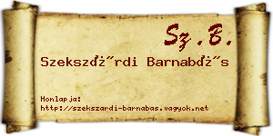 Szekszárdi Barnabás névjegykártya