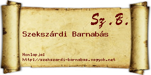 Szekszárdi Barnabás névjegykártya