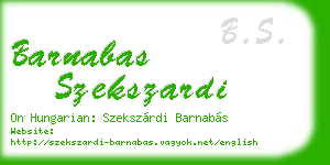 barnabas szekszardi business card